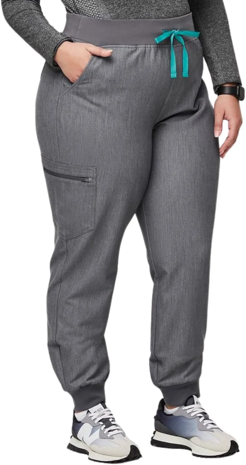 FIGS Zamora High Waisted Jogger Style Scrub Pants for Women  Slim Fit, 6 Pockets, High Rise Yoga Waistband Women Scrub Pants