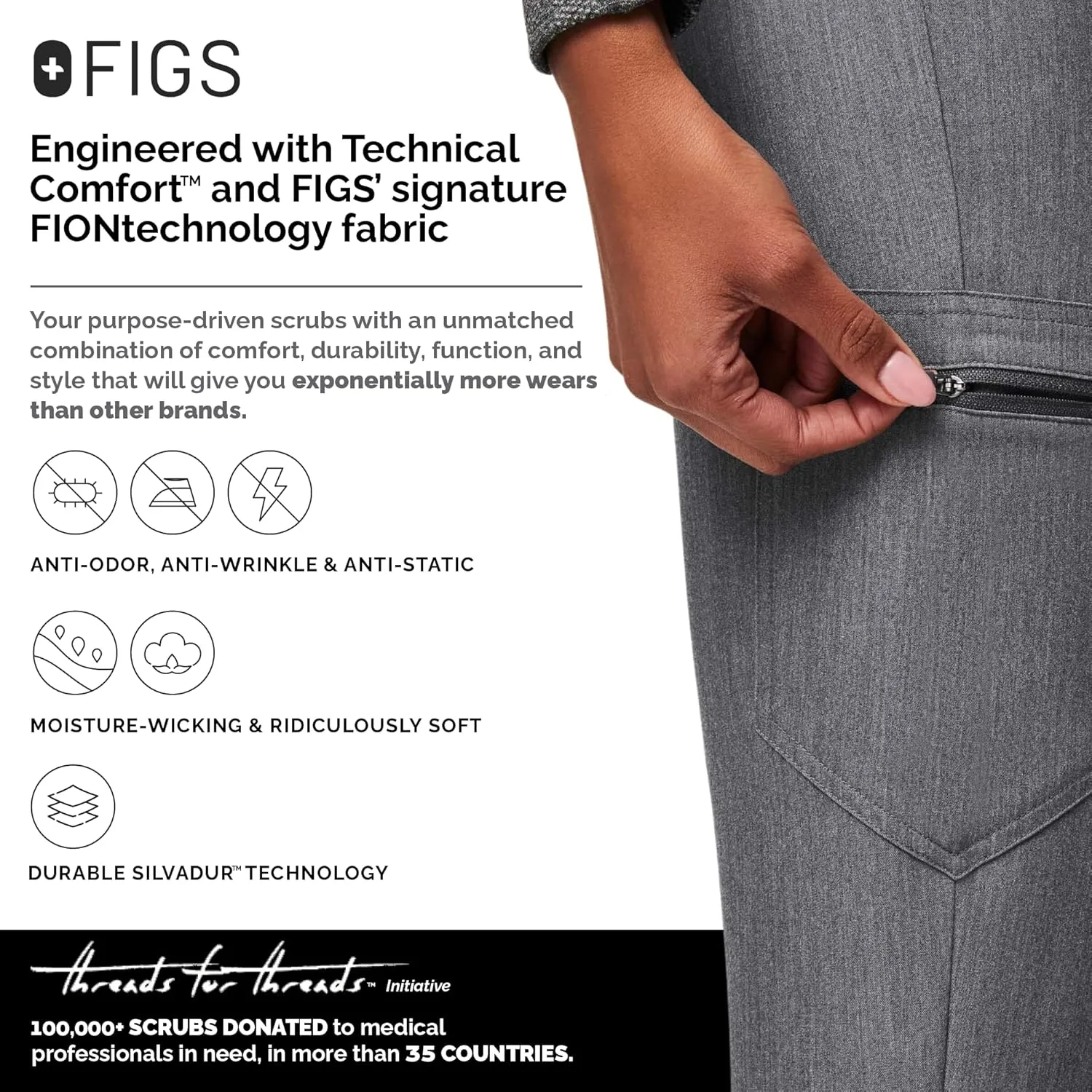 FIGS Zamora High Waisted Jogger Style Scrub Pants for Women  Slim Fit, 6 Pockets, High Rise Yoga Waistband Women Scrub Pants
