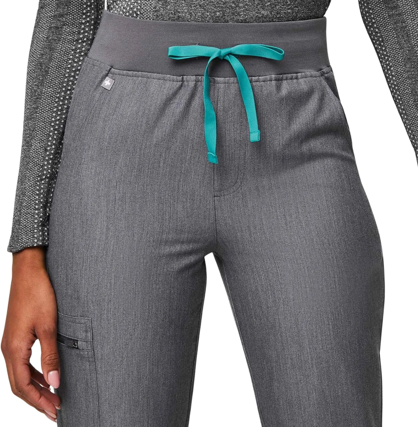 FIGS Zamora High Waisted Jogger Style Scrub Pants for Women  Slim Fit, 6 Pockets, High Rise Yoga Waistband Women Scrub Pants