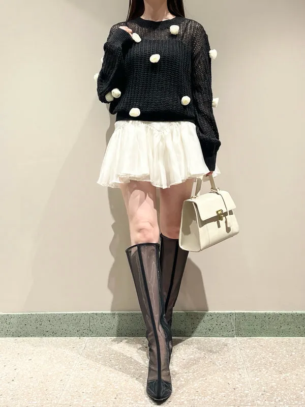 flower motif knit pullover