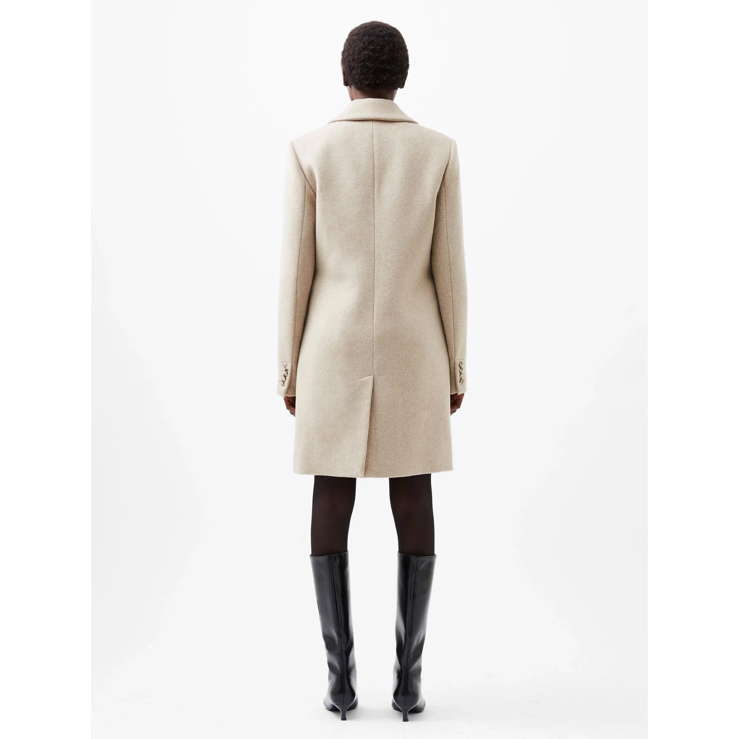 French Connection Adele Felt Coat 70XAG Beige