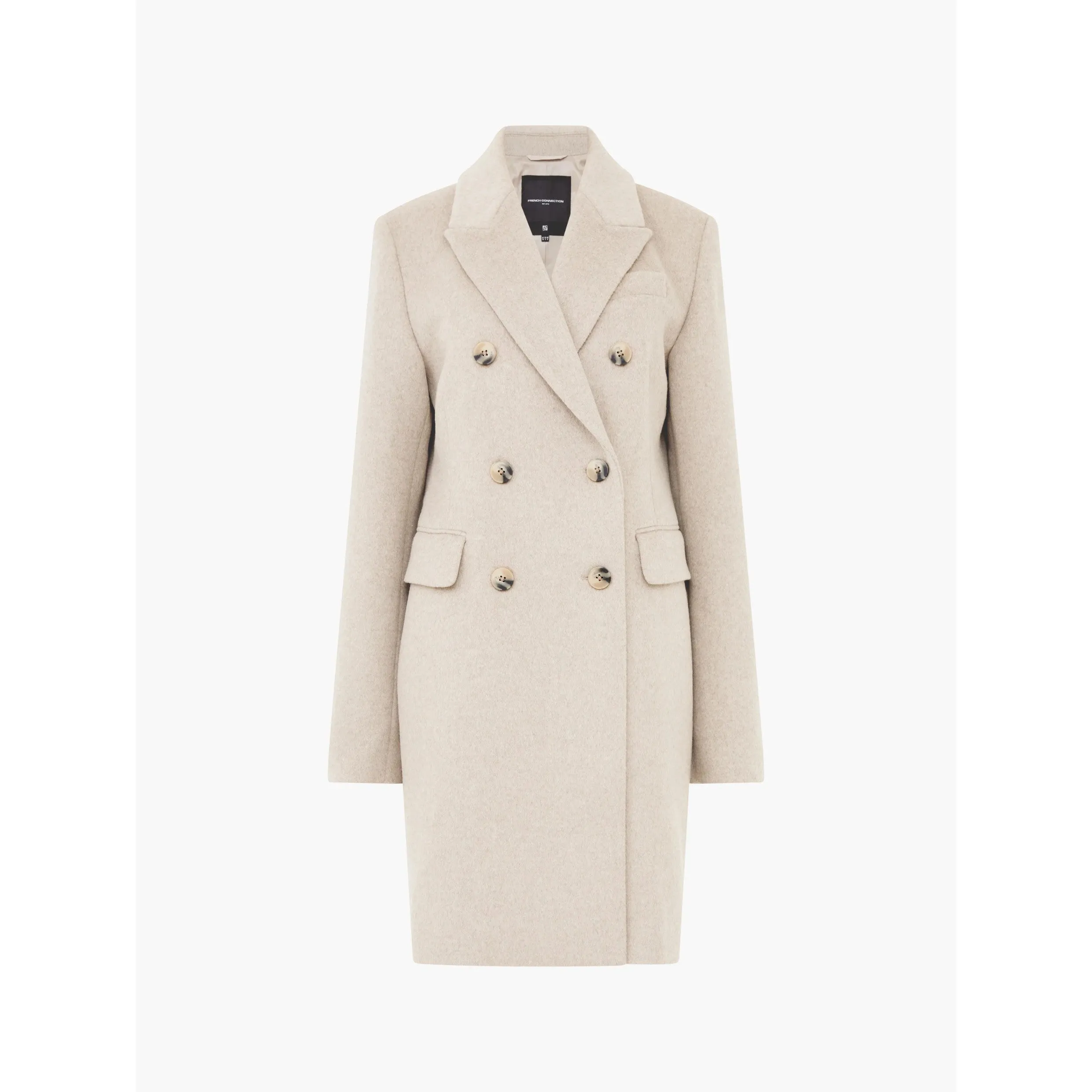 French Connection Adele Felt Coat 70XAG Beige