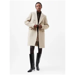 French Connection Adele Felt Coat 70XAG Beige
