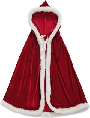 Furry Christmas Hooded Cloak Adult Kids Velvet Costume Cape Halloween Party Costume Robe