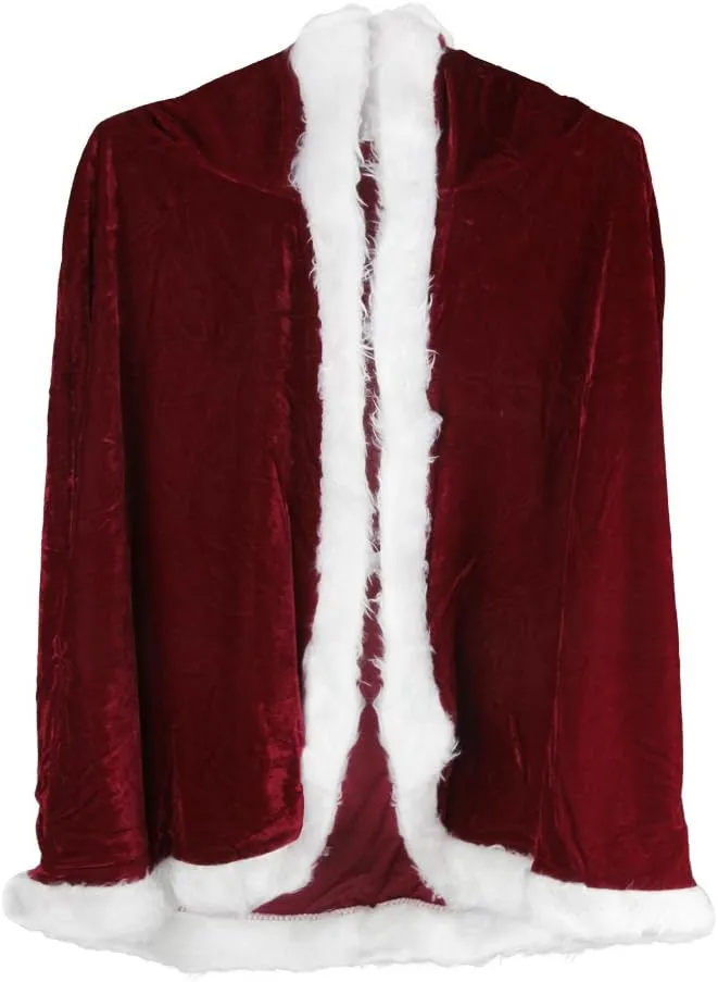 Furry Christmas Hooded Cloak Adult Kids Velvet Costume Cape Halloween Party Costume Robe