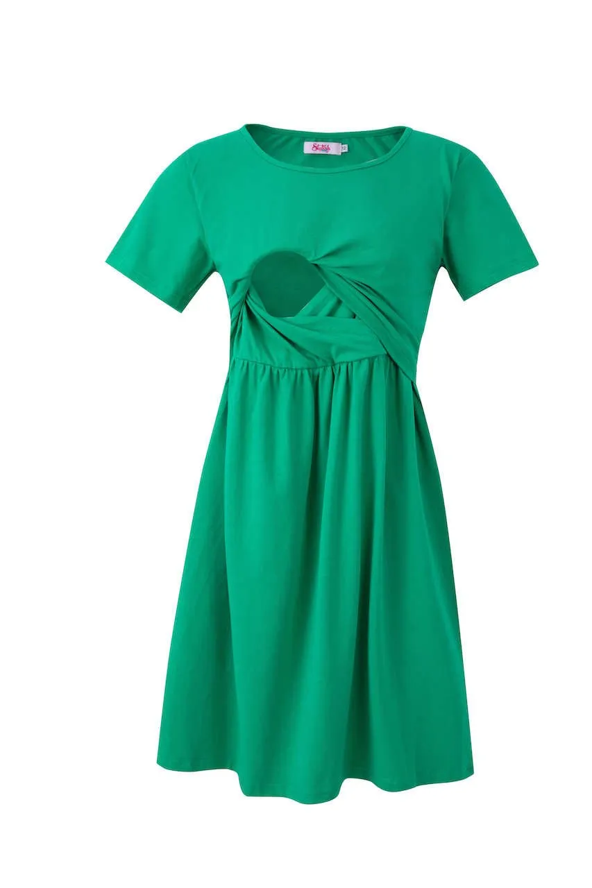 Gemma Green Breastfeeding Skater Dress