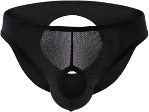 GIERIDUC Men's Sexy Fishnet See Through Underwear Organic Cotton Underwear Men Sissy Pouch Panties Men Men's Underwear Cotton
