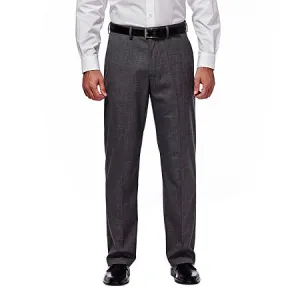 Haggar Mens Classic Fit Dress Pants 34 / 30 Charcoal Grey Stretch