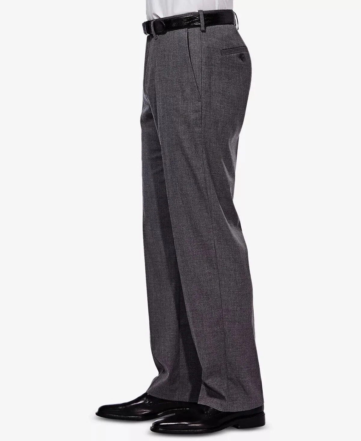 Haggar Mens Classic Fit Dress Pants 34 / 30 Charcoal Grey Stretch