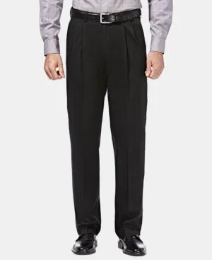 Haggar Men's Classic Fit No Iron Khaki Dress Pants Black 40 x 30