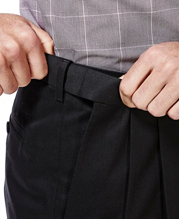 Haggar Men's Classic Fit No Iron Khaki Dress Pants Black 40 x 30