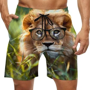 Handsome Lion Men's Swim Trunks Quick Dry Board Shorts Breathable Summer Beach Shorts Bathing Suits