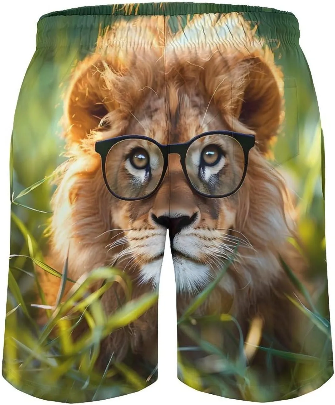 Handsome Lion Men's Swim Trunks Quick Dry Board Shorts Breathable Summer Beach Shorts Bathing Suits
