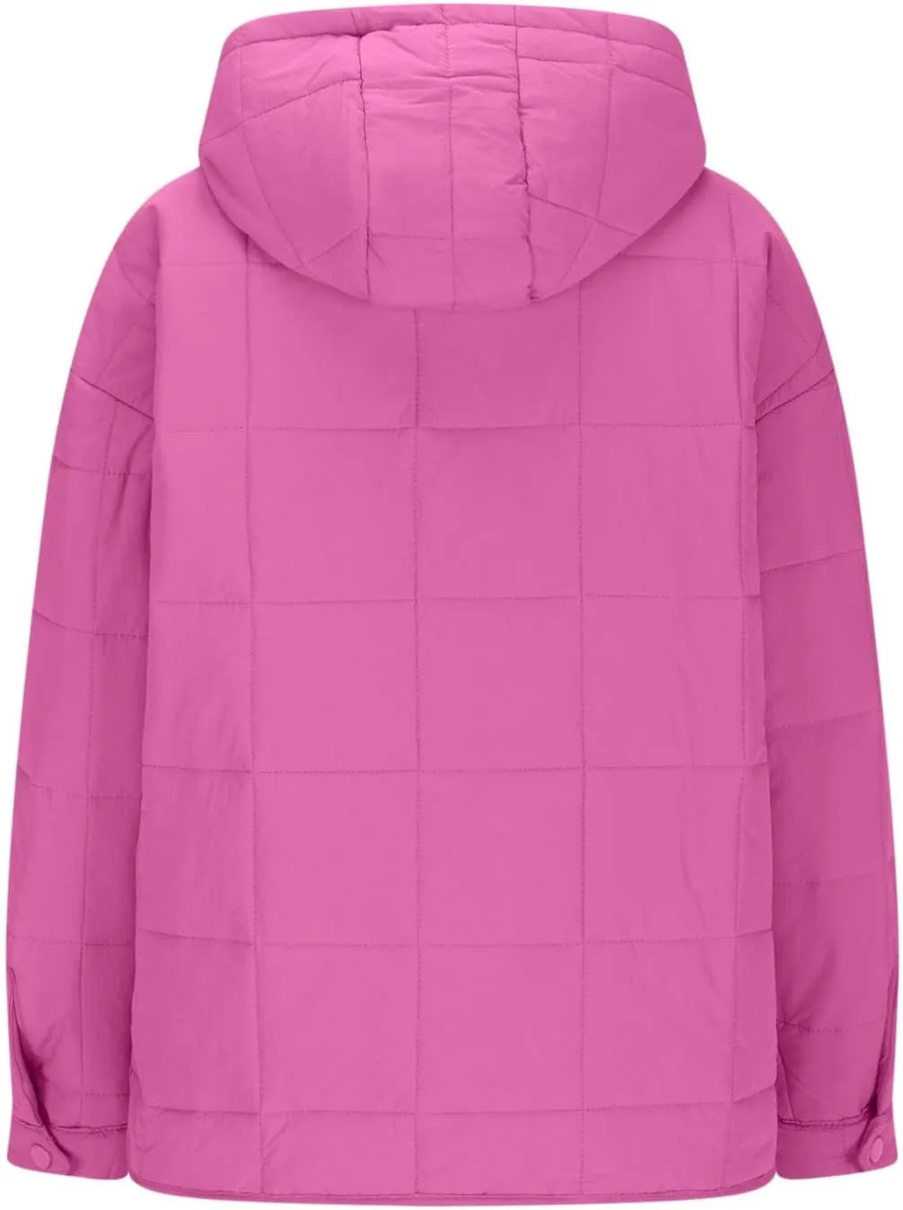 Jackets for Women Oversized Puffer Jacket Lightweight Long Sleeve Warm Quilted Pullover Winter Coat with Pockets