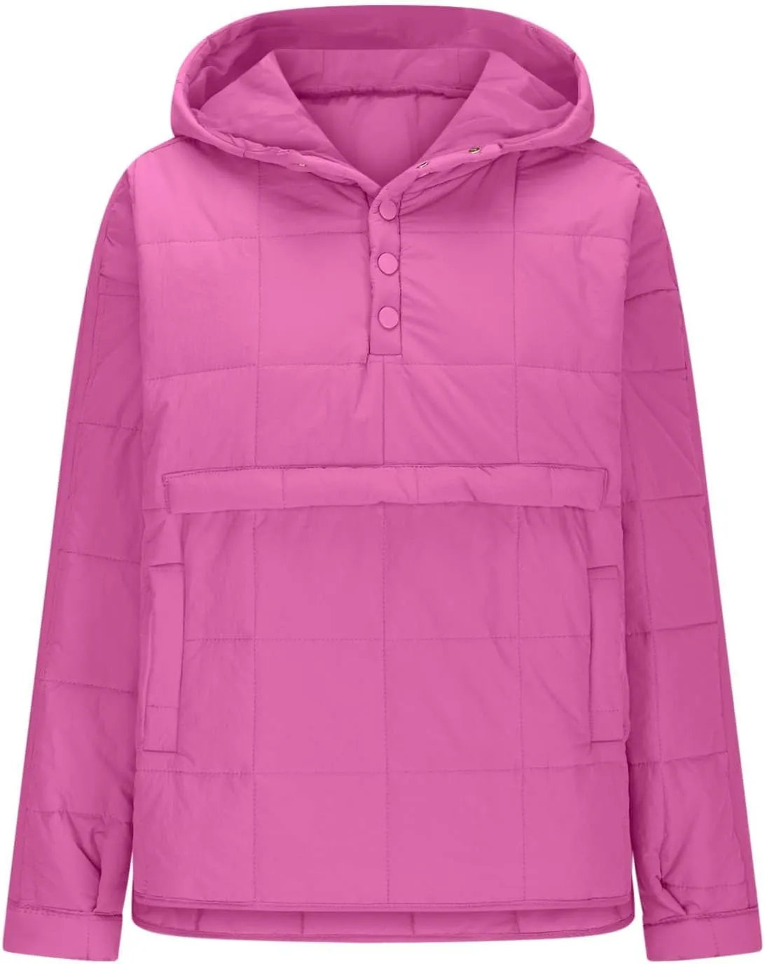 Jackets for Women Oversized Puffer Jacket Lightweight Long Sleeve Warm Quilted Pullover Winter Coat with Pockets