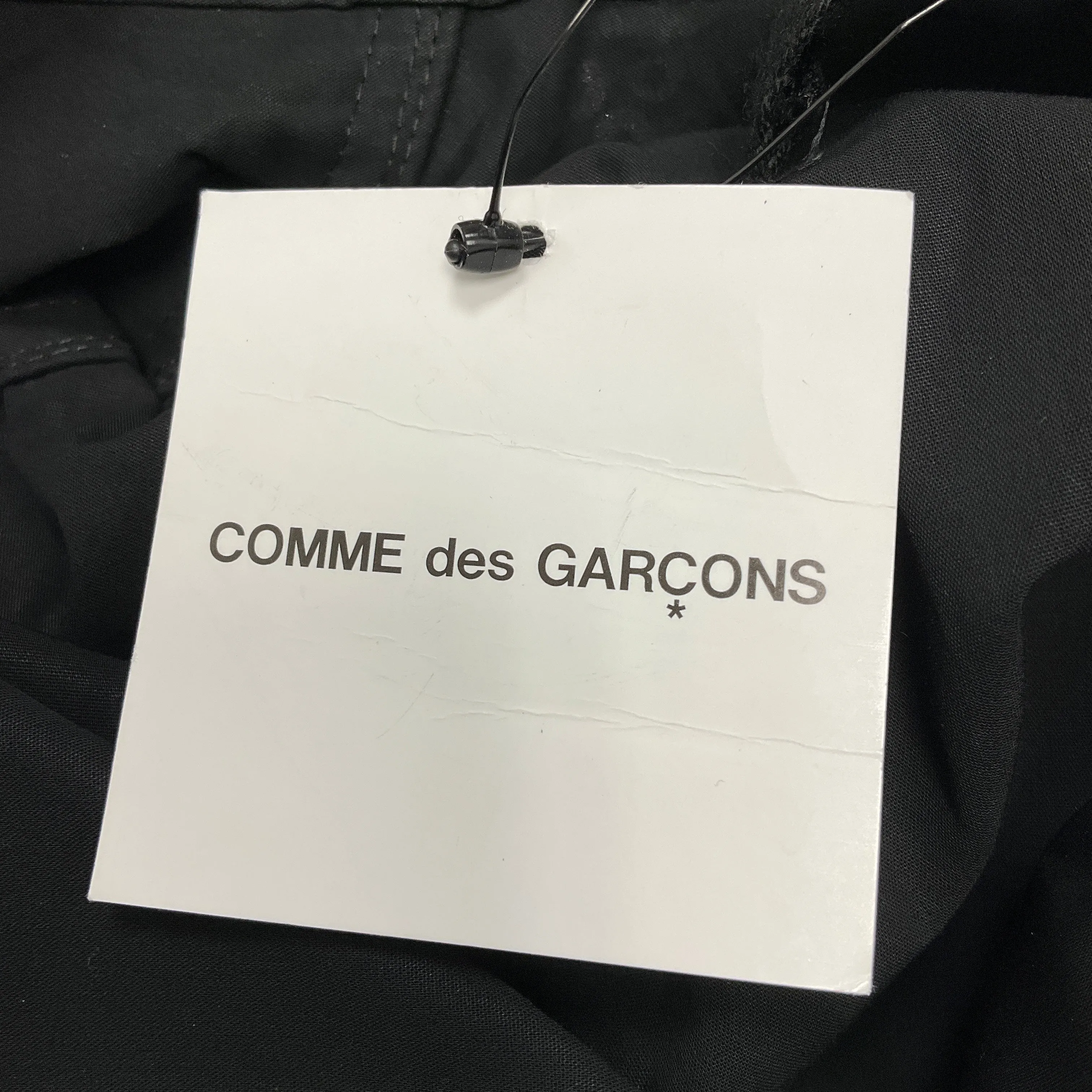 Junya Watanabe Comme des Garcons Black Sequined Double Breasted Cotton Trench Coat