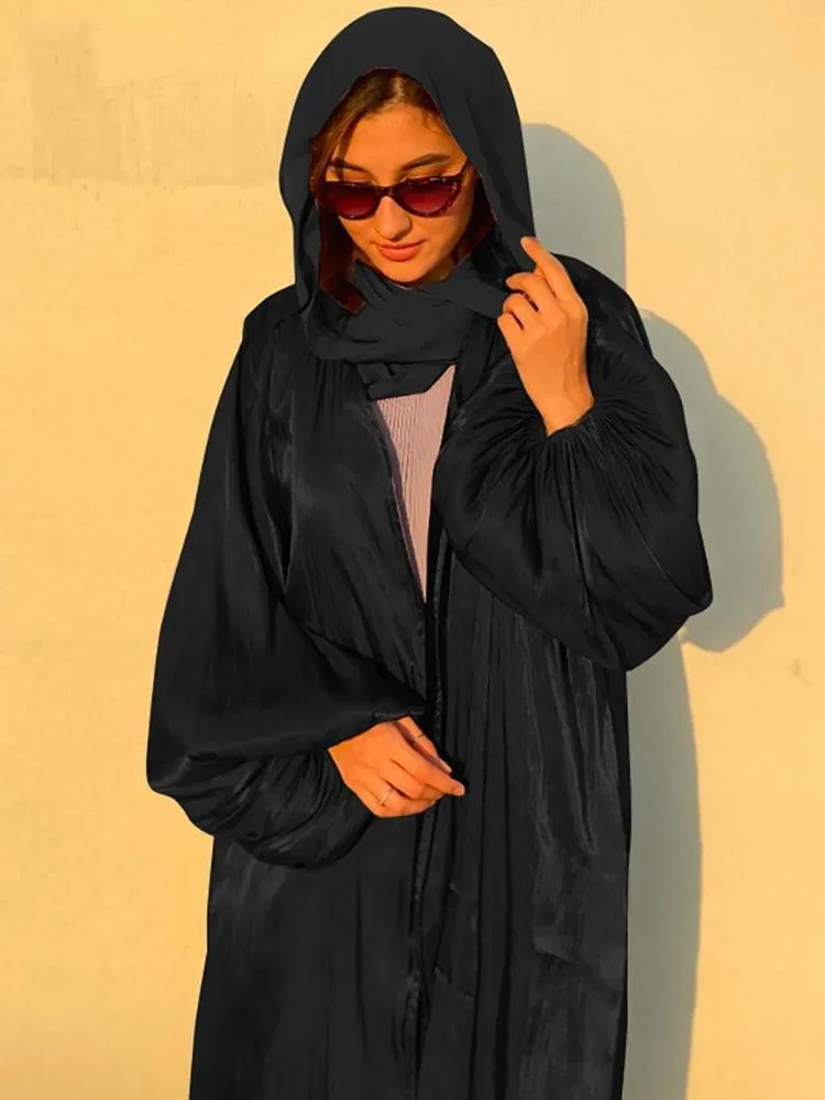 Kimono Modest Open Abaya with Belt for Women