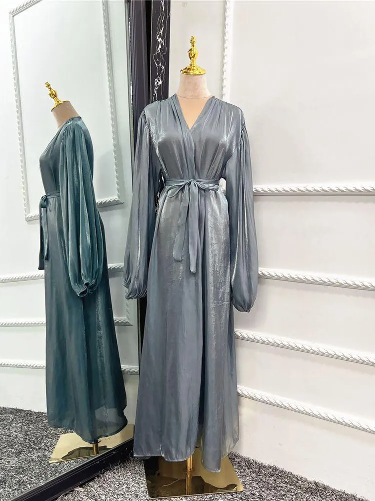 Kimono Modest Open Abaya with Belt for Women