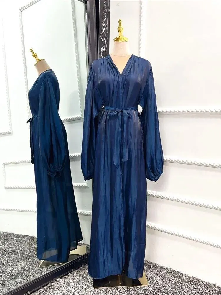 Kimono Modest Open Abaya with Belt for Women