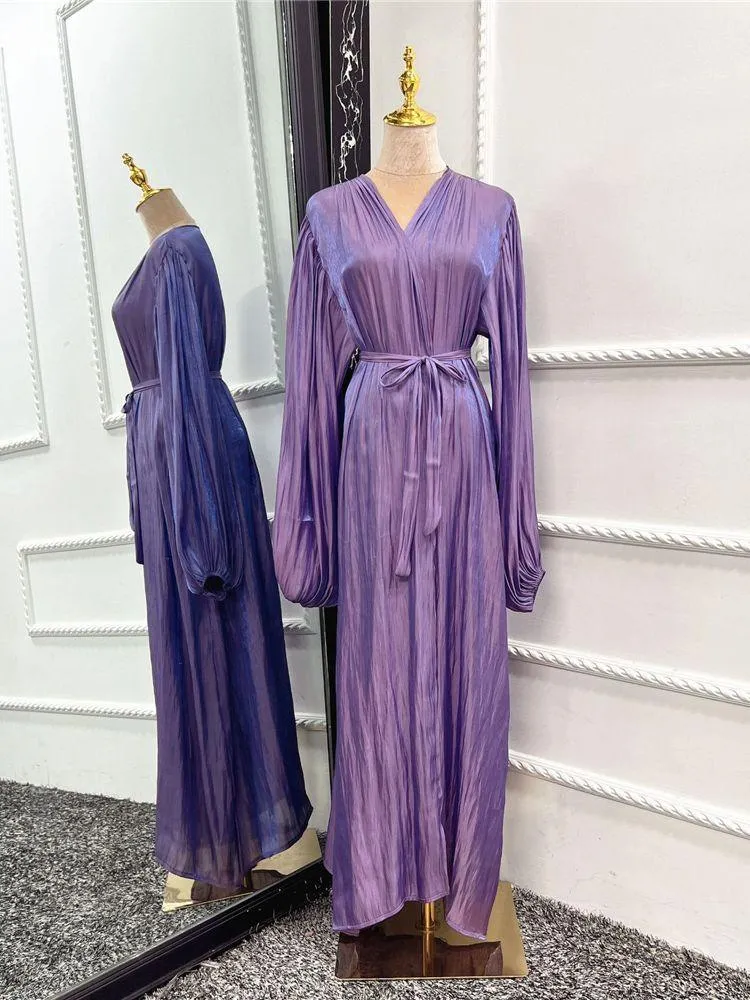 Kimono Modest Open Abaya with Belt for Women