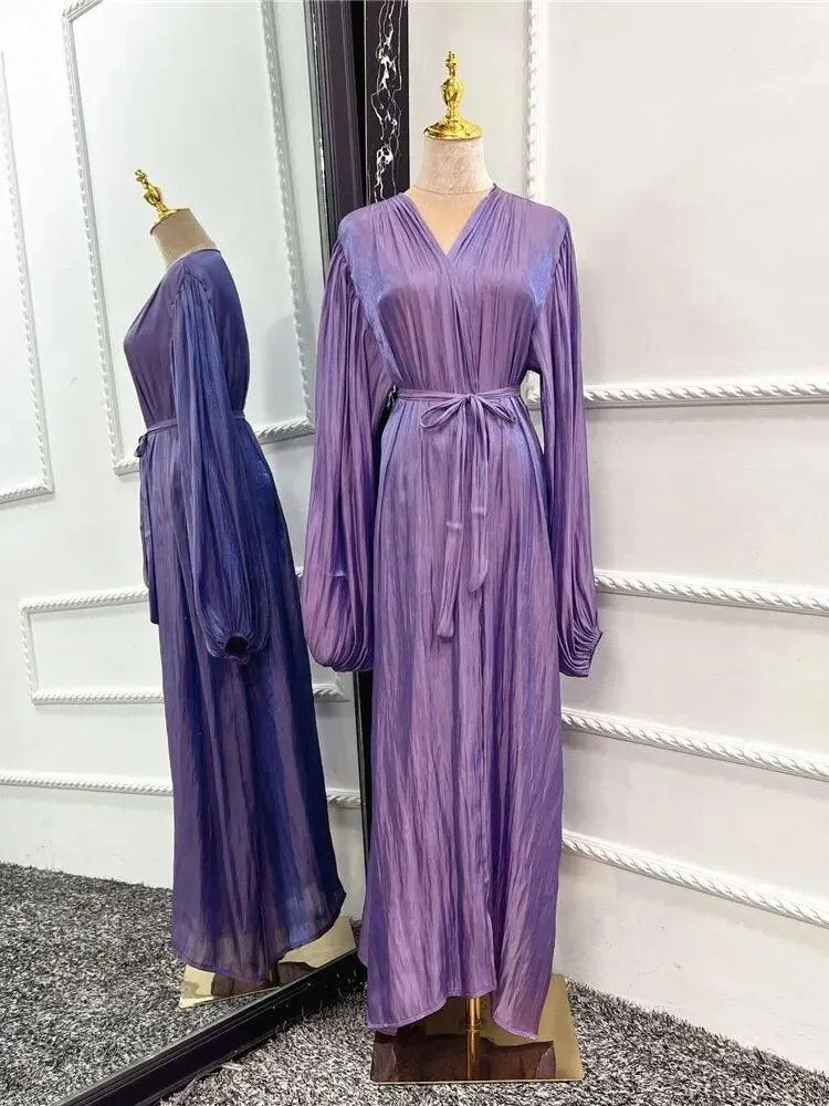 Kimono Modest Open Abaya with Belt for Women