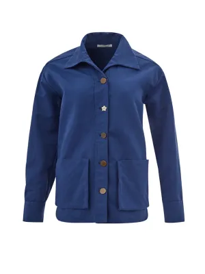 Lardini Elegant Blue Linen Jacket Shirt