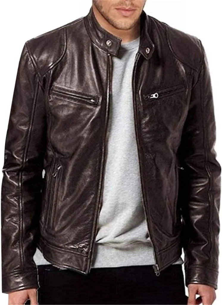 LCMTWX Men's Thick Thermal Winter Jacket Stand Collar Knitted Splice Sweater Coat Casual Cardigan Stylish Mens Puffer