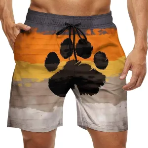LGBT Proud Dog Paw Men's Swim Trunks Quick Dry Bathing Suit Swimming Board Shorts Beach Swimwear