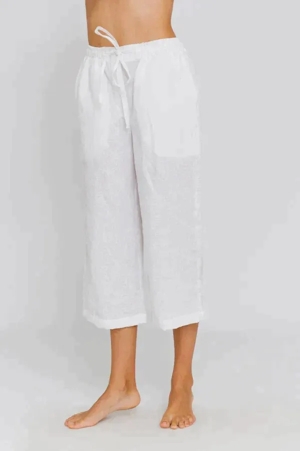 Linen Bermuda shorts for women green olive - Carla
