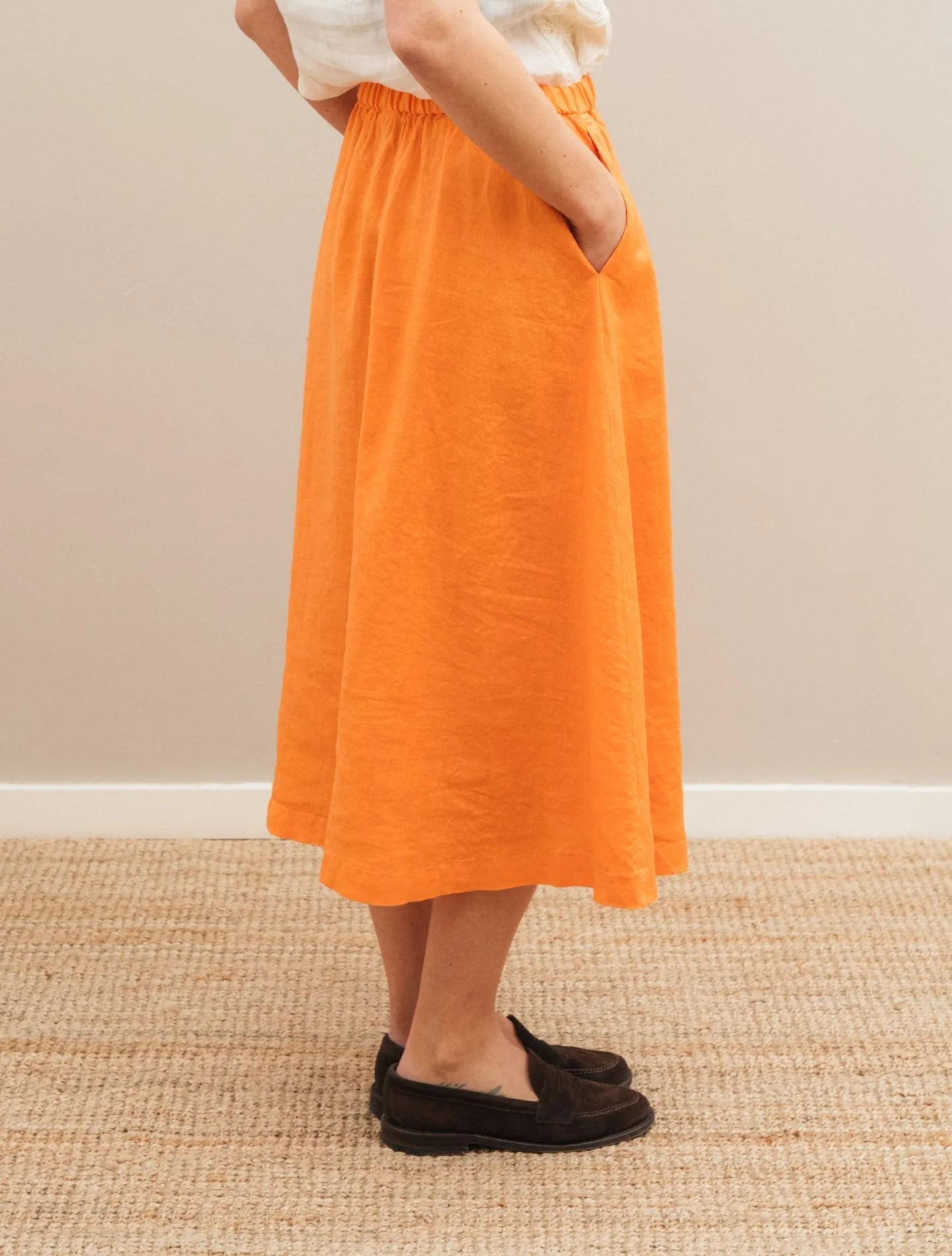 Linen Skirt Orange