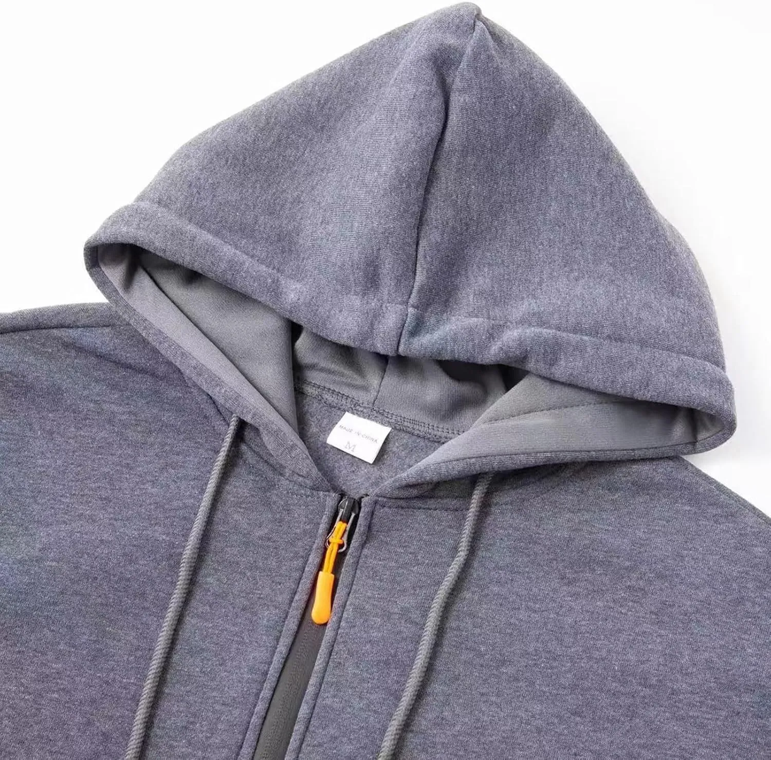 Men's Heavyweight Full Zip Fleece Hoodie Casual Cotton Hooded Fleece Drawstring Hoodies Pullover Sweatshirts