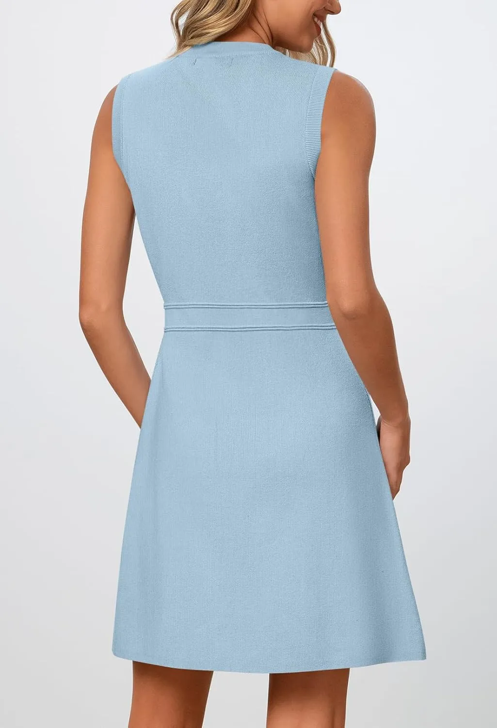 MEROKEETY Women's Formal Work Mini Dress Casual Summer Sleeveless Elegant Button Bussiness Office Outfits