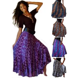 Miriam Batik Print Ruffle Gypsy Maxi Skirt