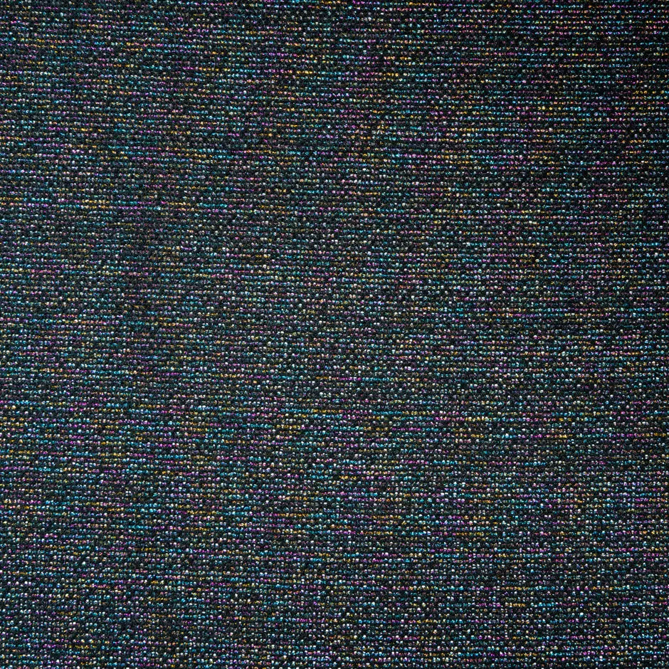 Multi-Coloured Metallic Black Bouclé