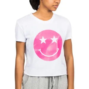 Neon Smiley Crop Tee
