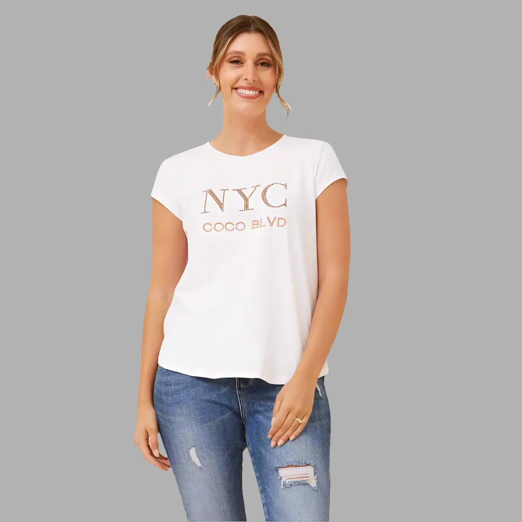 NYC White & Gold T-Shirt