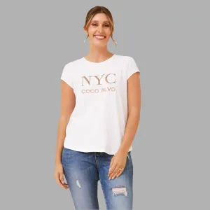 NYC White & Gold T-Shirt