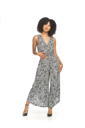 Papillon PP18825 Black Printed Sleeveless Wrap Jumpsuit