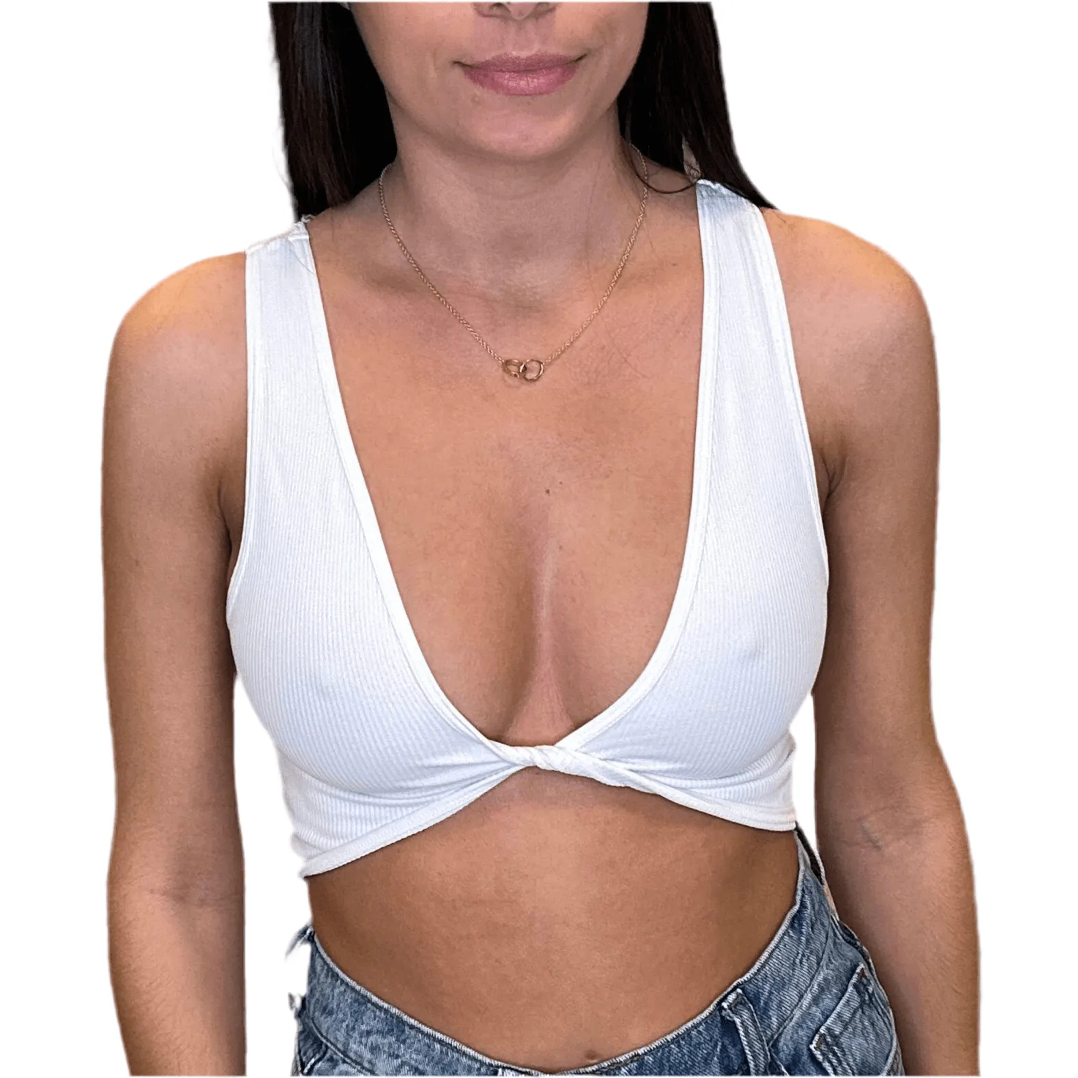 Reversible Twist Bra Top - White