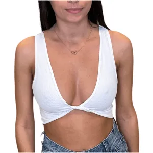 Reversible Twist Bra Top - White