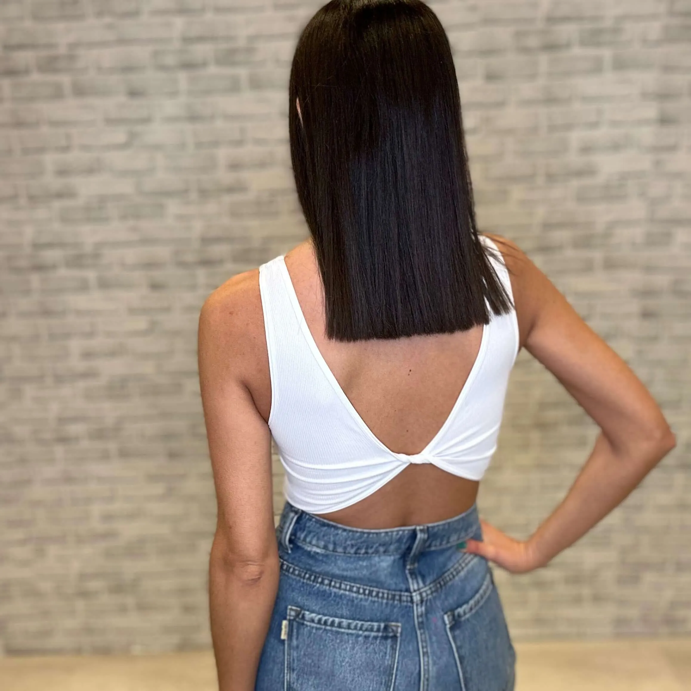 Reversible Twist Bra Top - White