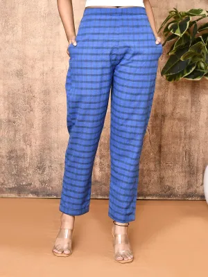 Saroja Blue Cotton Handloom Pant