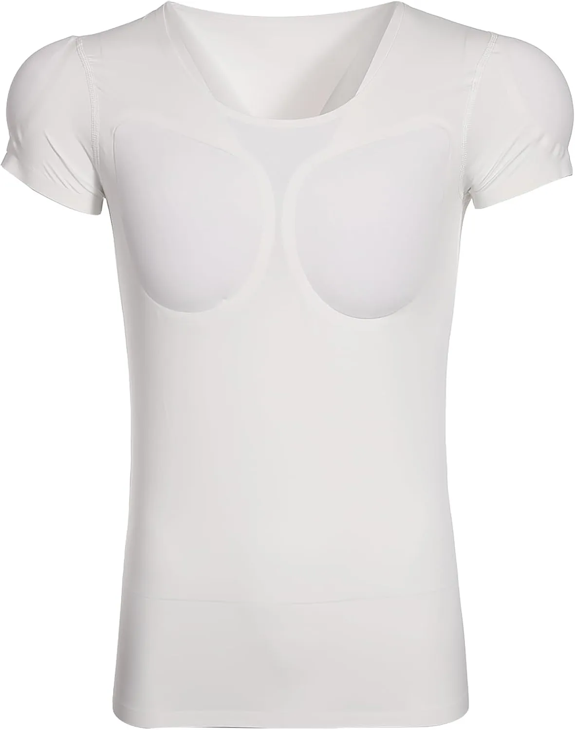 Shaper Fake Muscle T-Shirt for Men, Comfortable Ice Silk Shoulders Padded Undershirts, for Wedding Party Daily Wear