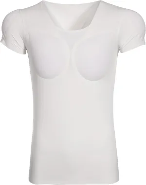 Shaper Fake Muscle T-Shirt for Men, Comfortable Ice Silk Shoulders Padded Undershirts, for Wedding Party Daily Wear