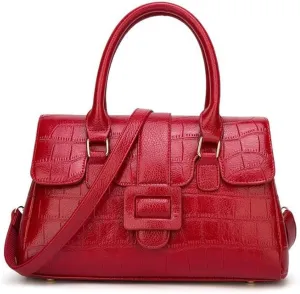 Shoulder Bag Leather Tote Bag for Women - Stylish Handbags & Messenger Bags(Red)