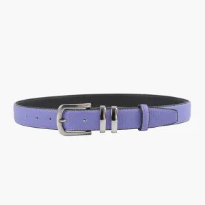 Silver Crown Leather Belts - Lilac