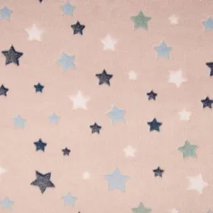 Stars on Pink Cuddle Fleece Fabric