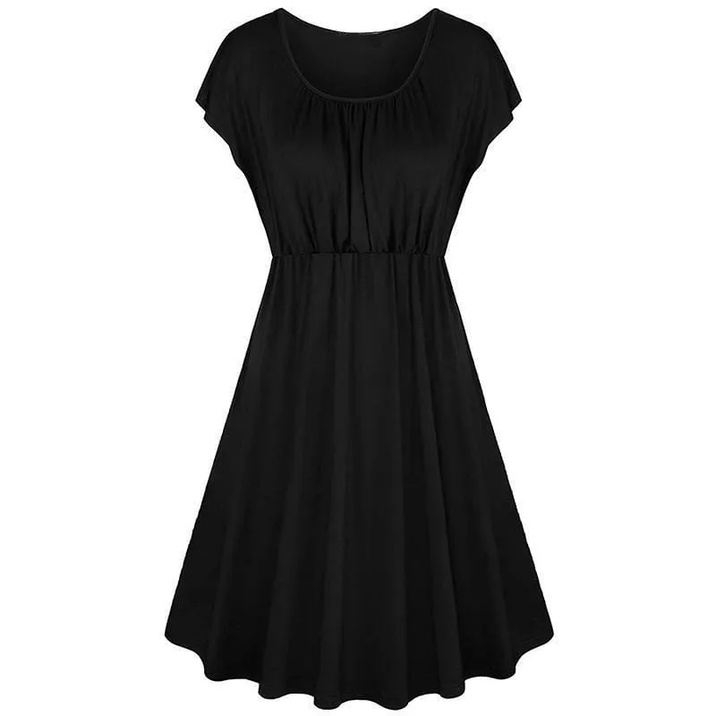 Stylish High-rise Short-sleeve Nursing Dress