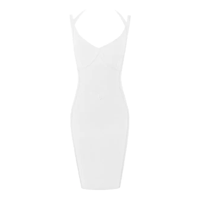 Stylish V-Neck Backless Bandage Dress