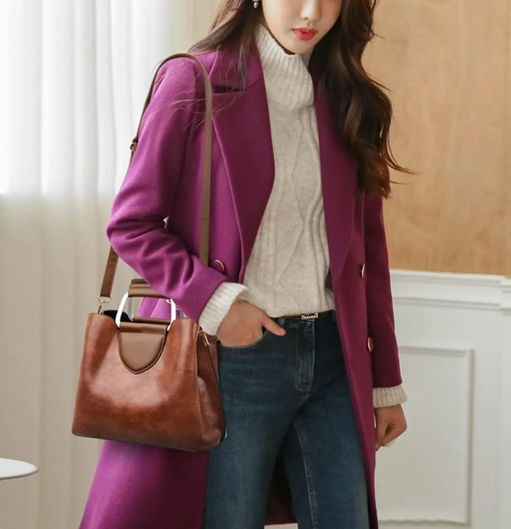Stylish Women's Tote Bag - Large Purple Crossbody Handbag for Casual Use